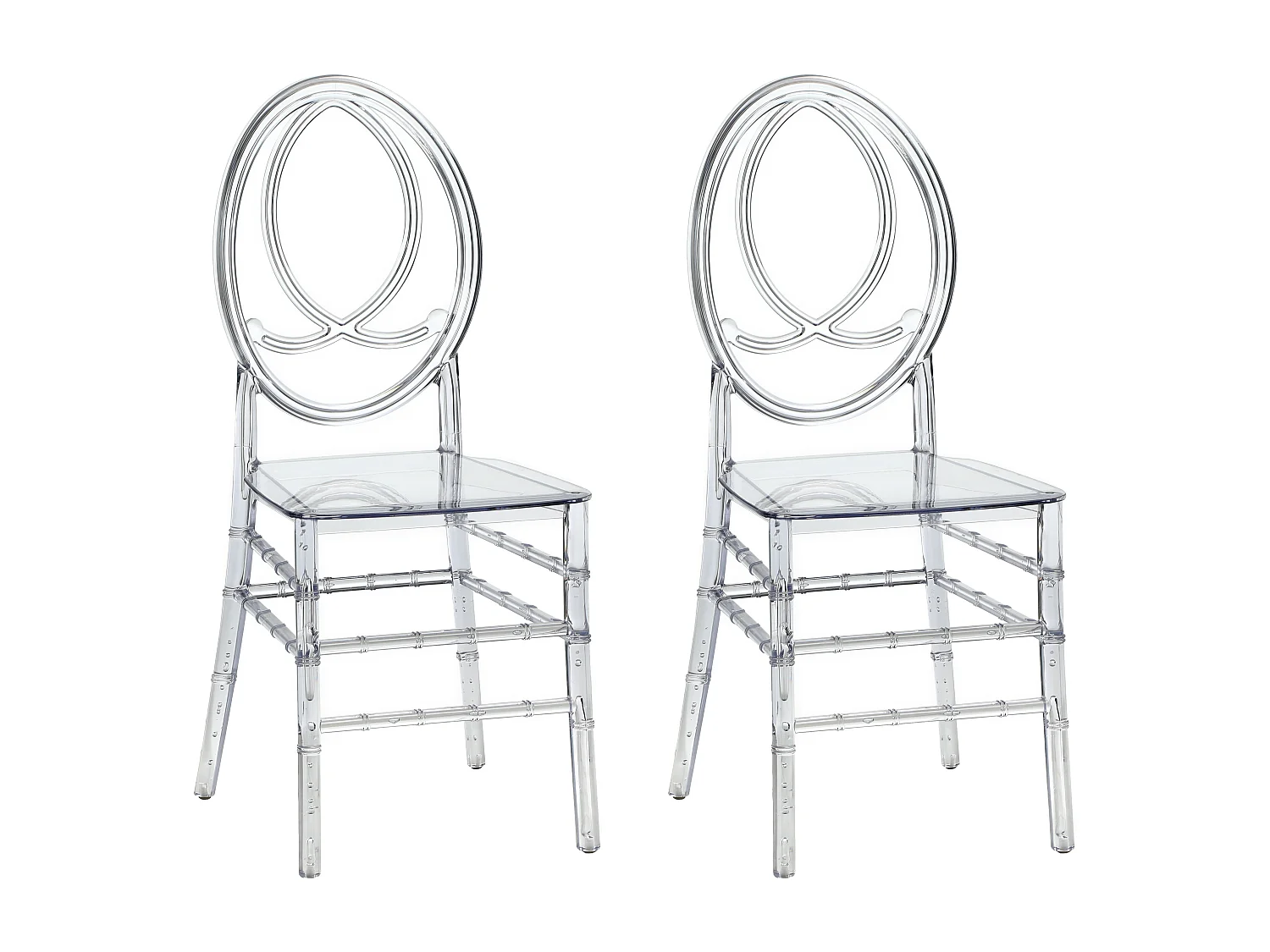 Lot de 2 chaises en polycarbonate plein - Cristal - AMALINE