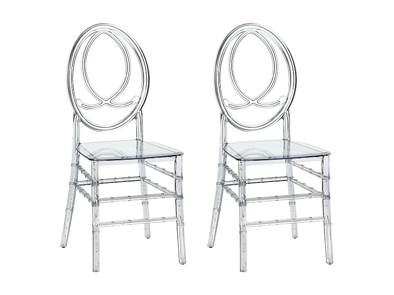 Set van 2 stoelen van vol polycarbonaat - Kristalkleurig - AMALINE