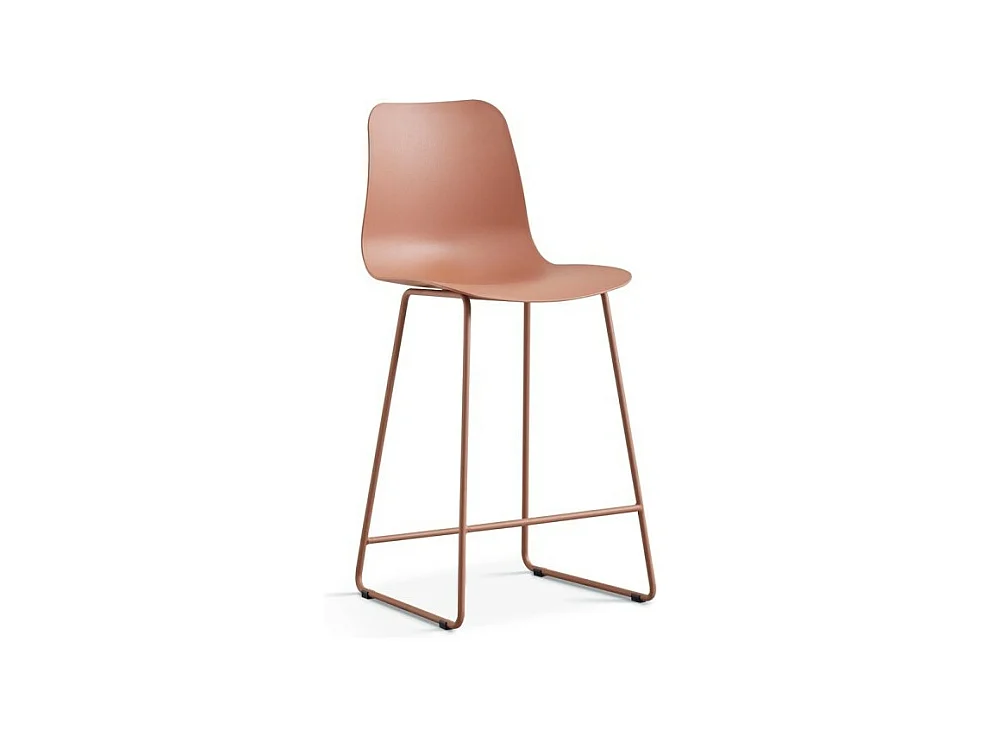 Chaise de comptoir MARIO – PP terracotta – Design moderne H100,5 cm