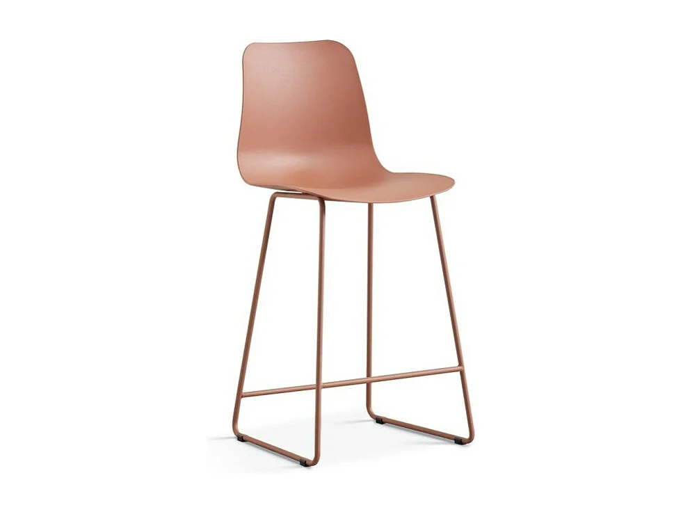 Chaise de comptoir MARIO – PP terracotta – Design moderne H100,5 cm
