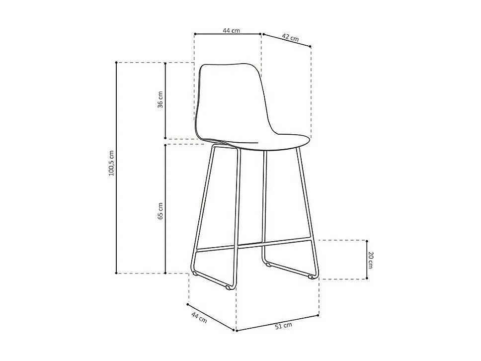 Chaise de comptoir MARIO – PP terracotta – Design moderne H100,5 cm