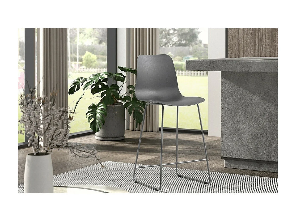 Counterstoel 'Mario' PP Grijs, afmetingen: H100,5 x B51 x D44cm