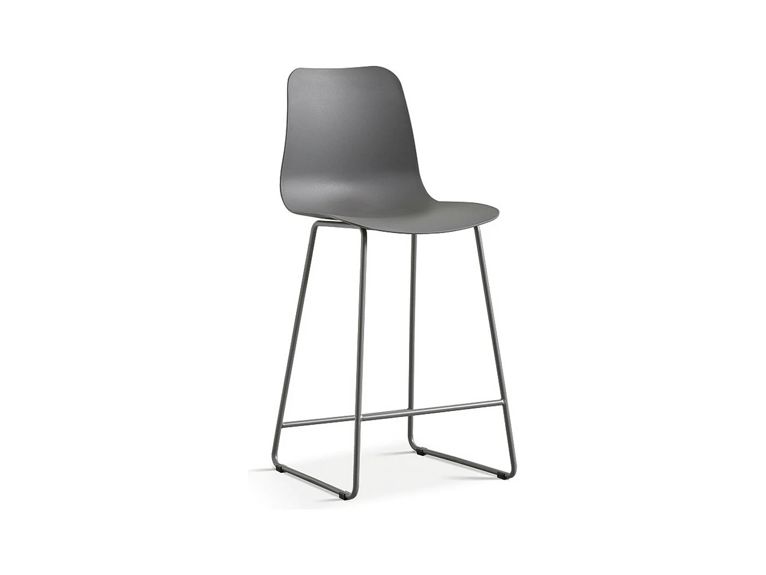 Chaise de comptoir MARIO – PP gris – Design moderne H100,5 cm
