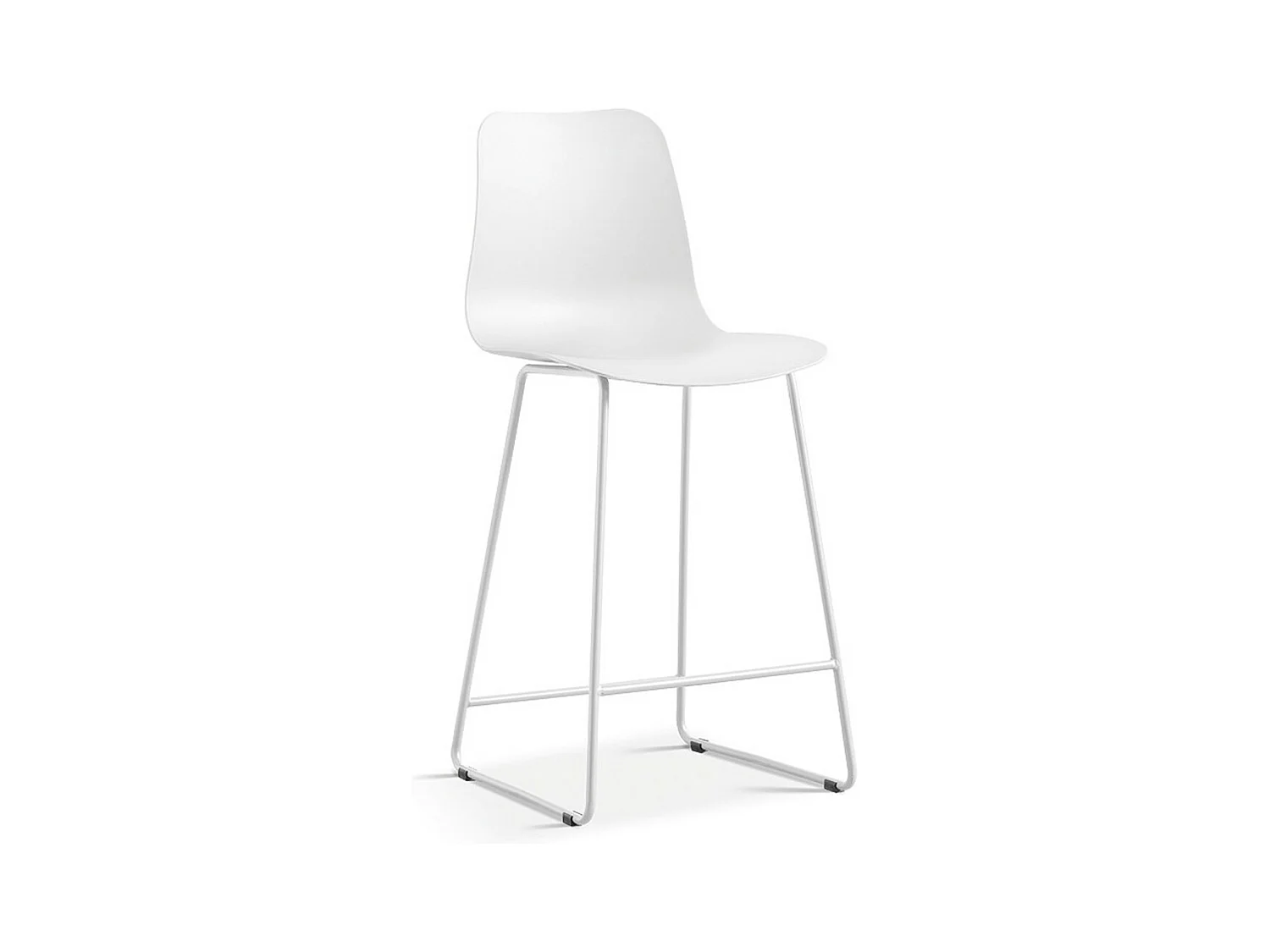 Chaise de comptoir MARIO – PP blanc – Design contemporain H100,5 cm