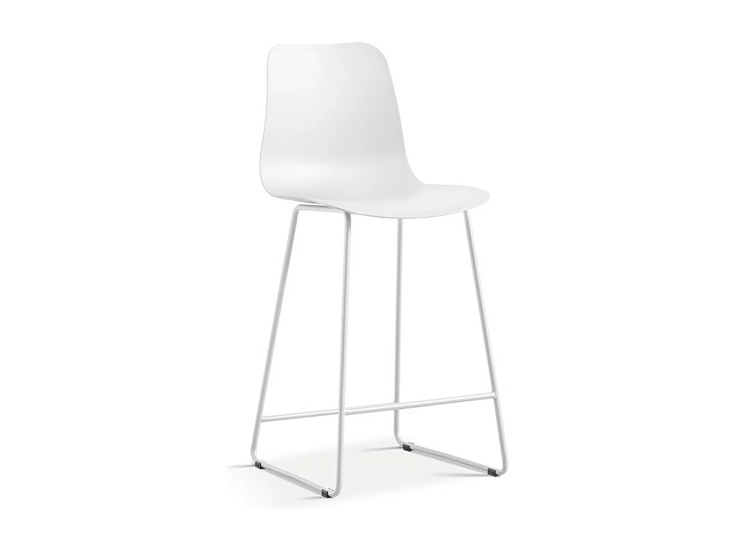 Chaise de comptoir MARIO – PP blanc – Design contemporain H100,5 cm