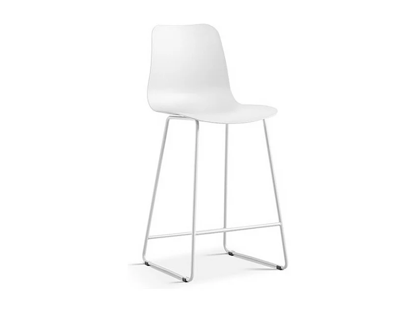 Chaise de comptoir MARIO – PP blanc – Design contemporain H100,5 cm