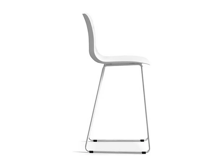 Chaise de comptoir MARIO – PP blanc – Design contemporain H100,5 cm