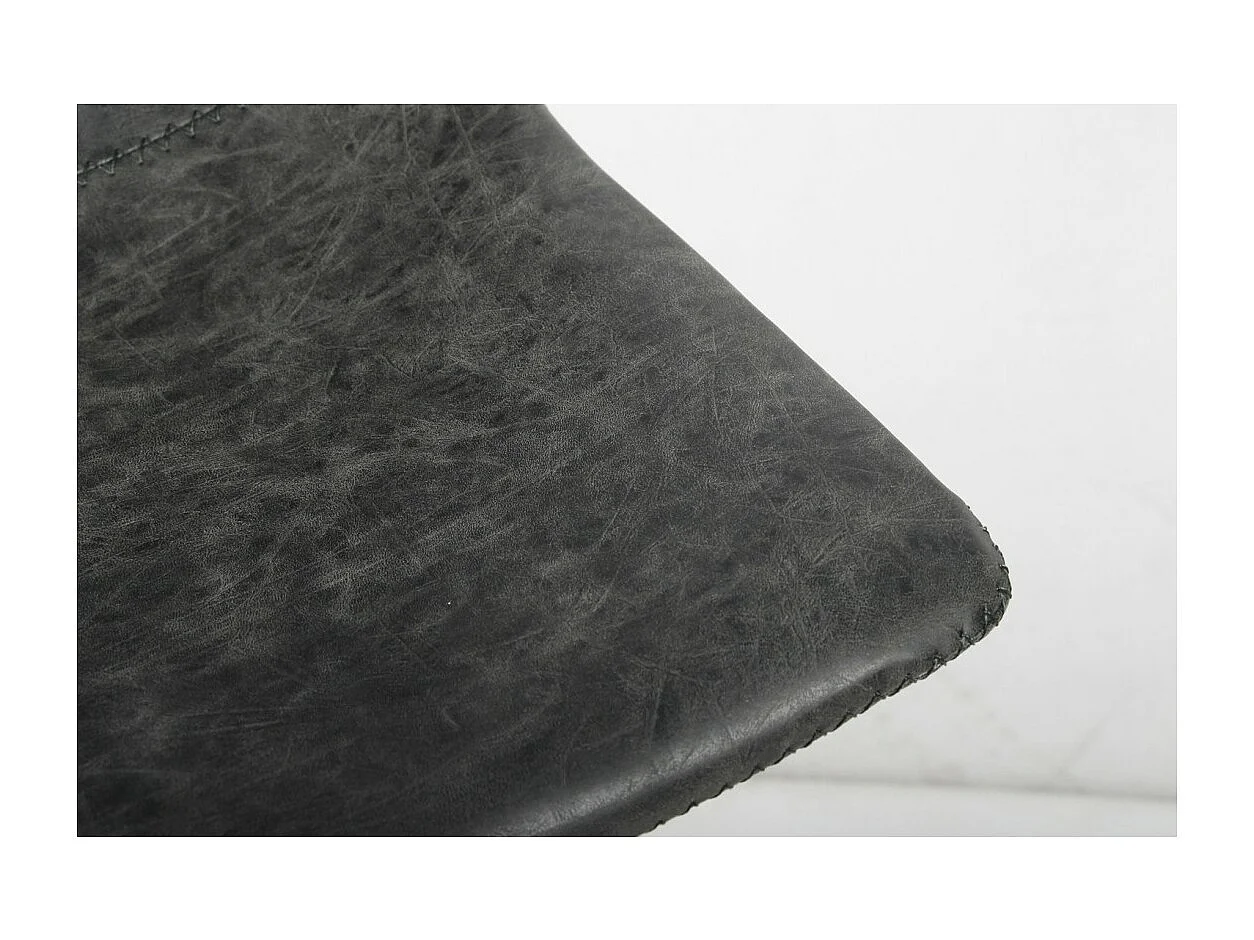 Silla de mostrador OZON - PU negro - Patas de metal - Altura 98 cm - Estilo industrial