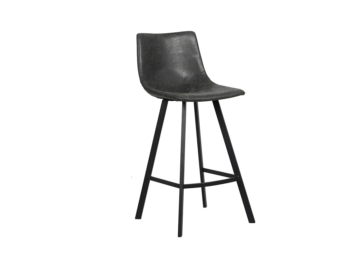 Chaise de comptoir OZON – PU noir – Pieds en métal – Hauteur 98 cm – Style industriel