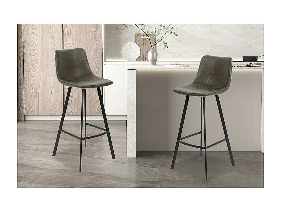 Sgabello da banco 'Ozon' in PU color Cognac, dimensioni: H98 x L45 x P49 cm