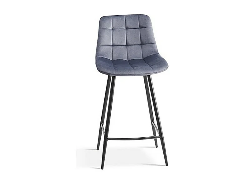 Cadeira de balcão 'Jute' Veludo Cinza Escuro, dimensões: A95 x L46 x P36 cm.