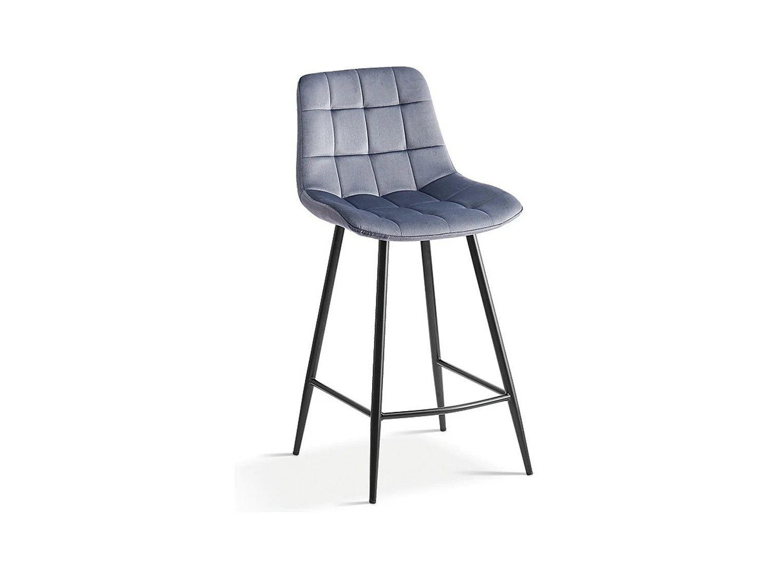 Chaise de comptoir JUTE – Velours gris foncé – Pieds en métal – Hauteur 95 cm – Style contemporain