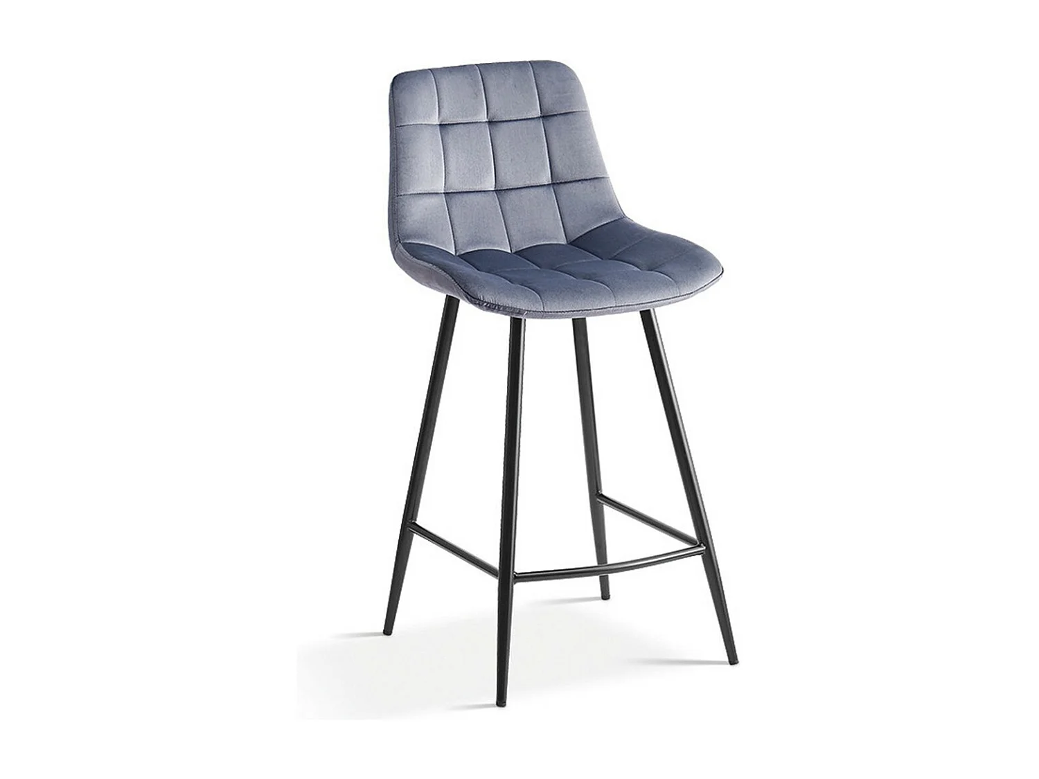 Cadeira de balcão 'Jute' Veludo Cinza Escuro, dimensões: A95 x L46 x P36 cm.