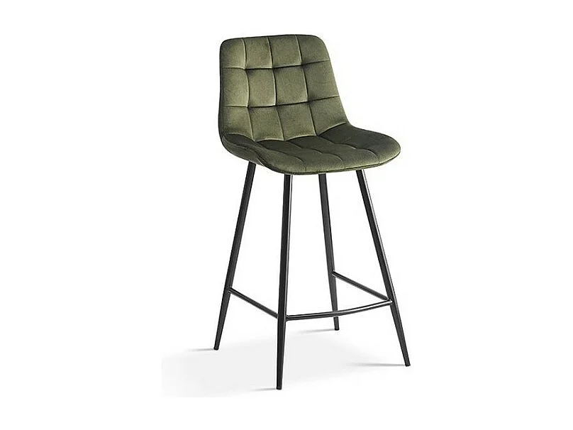 Cadeira de balcão 'Jute' Veludo Verde, dimensões: A95 x L46 x P36 cm