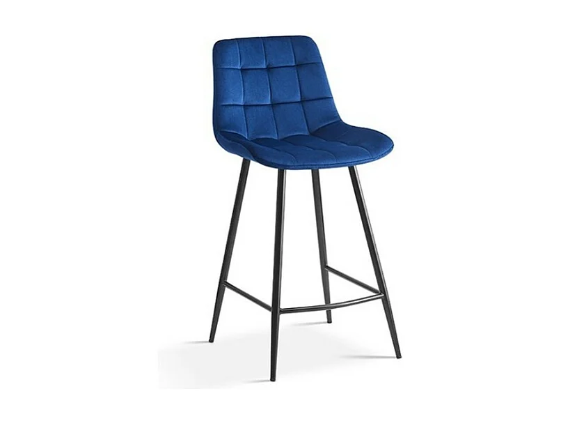 Cadeira de balcão 'Jute' Veludo Azul, dimensões: A95 x L46 x P36 cm