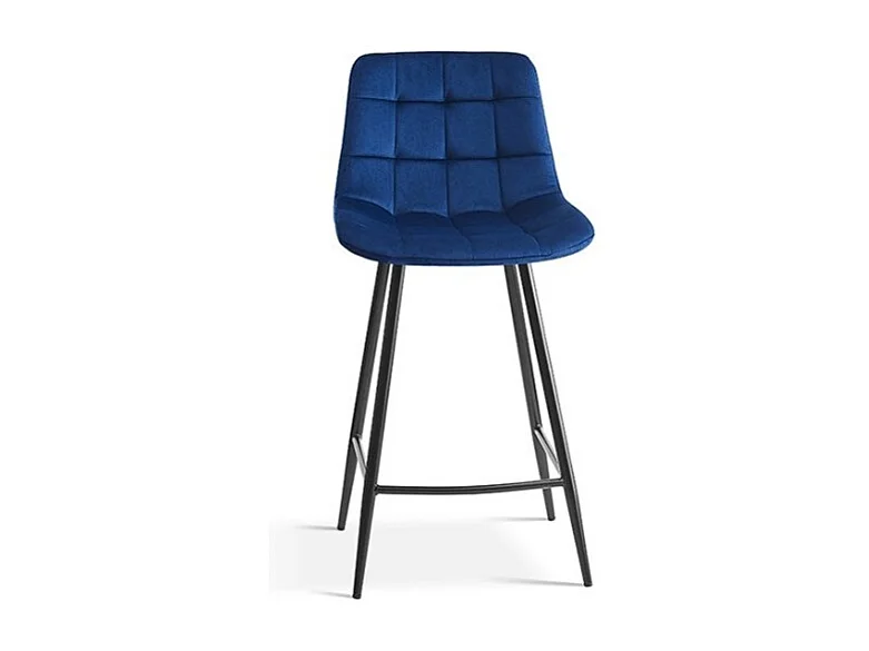 Cadeira de balcão 'Jute' Veludo Azul, dimensões: A95 x L46 x P36 cm