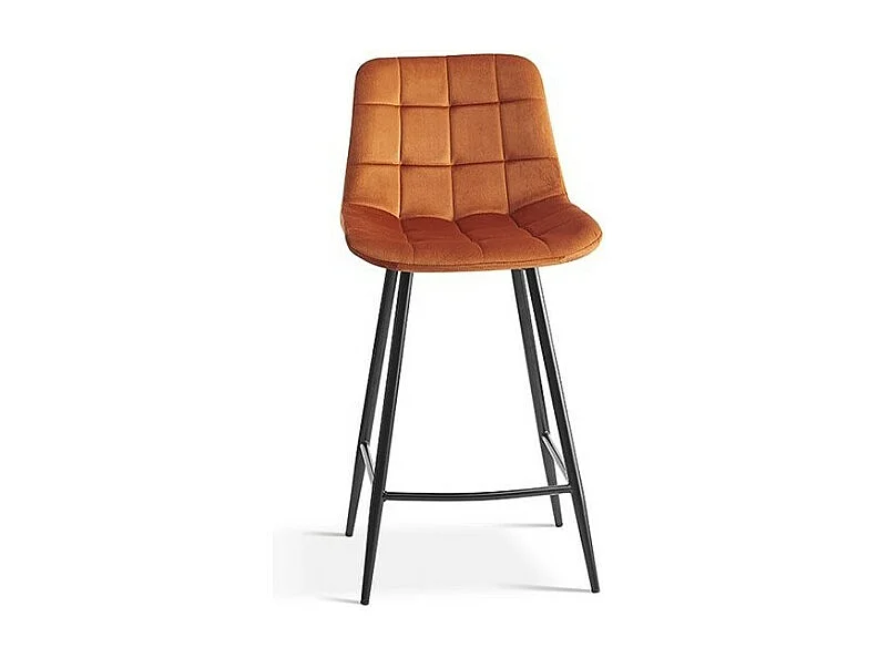 Cadeira de balcão 'Jute' Veludo Laranja, dimensões: A95 x L46 x P36 cm