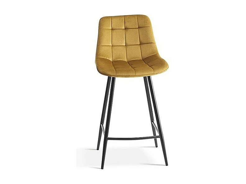 Cadeira de balcão 'Jute' Veludo Dourado, dimensões: A95 x L46 x P36 cm