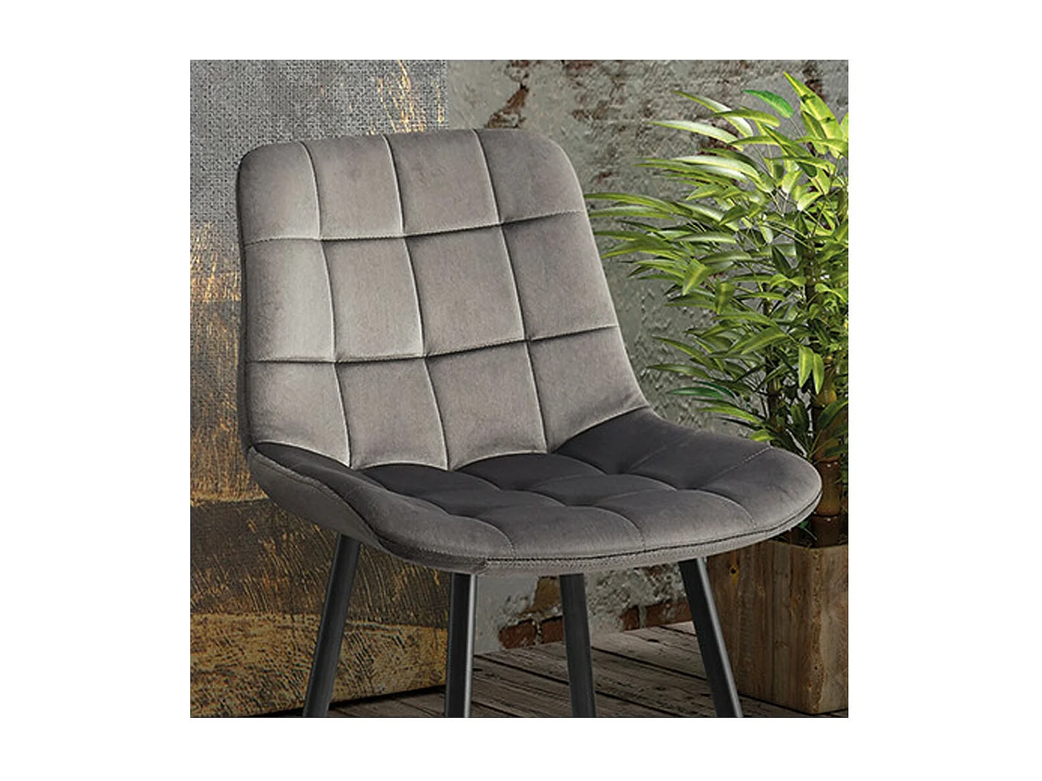 Cadeira de balcão 'Jute' em Veludo Taupe, dimensões: A95 x L46 x P36 cm