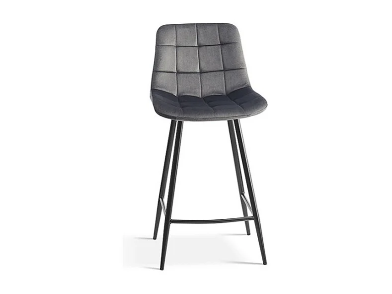 Cadeira de balcão 'Jute' em Veludo Taupe, dimensões: A95 x L46 x P36 cm