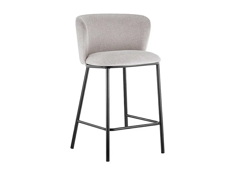 Chaise de comptoir ARTHUS – Tissu beige – Design moderne H88,5 cm