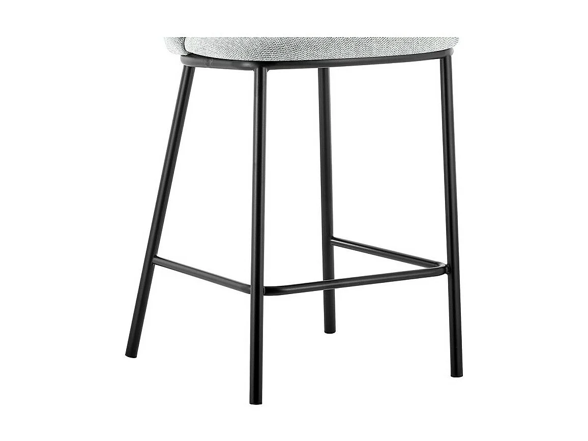 Sgabello da bancone 'Arthus' in tessuto grigio chiaro, dimensioni: H88.5 x L53 x P50.5 cm