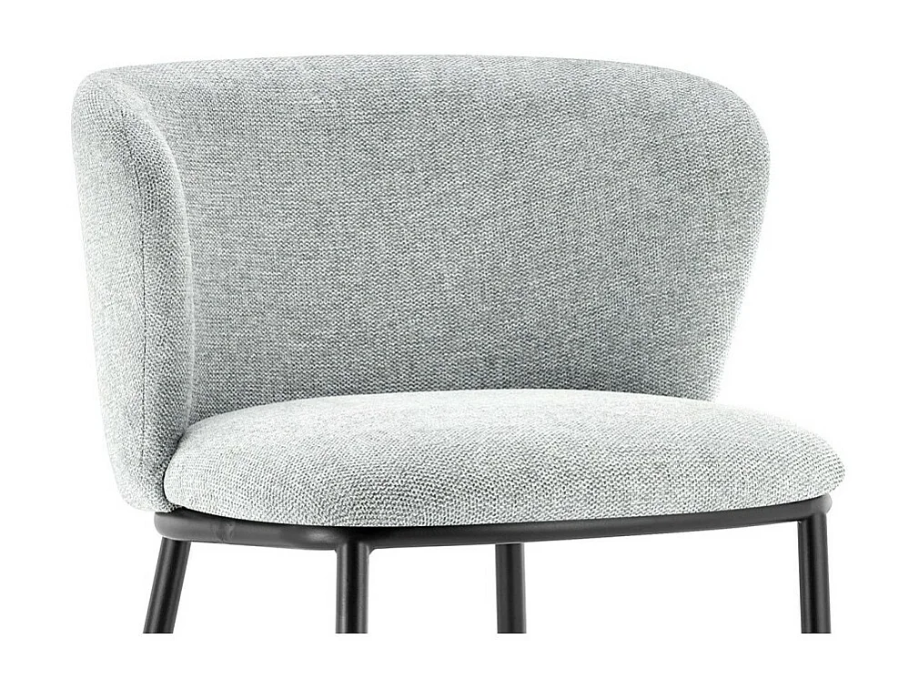 Sgabello da bancone 'Arthus' in tessuto grigio chiaro, dimensioni: H88.5 x L53 x P50.5 cm