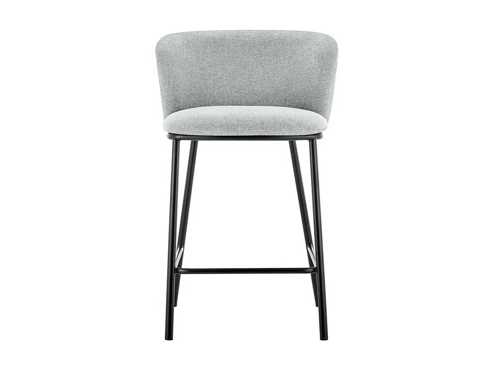 Sgabello da bancone 'Arthus' in tessuto grigio chiaro, dimensioni: H88.5 x L53 x P50.5 cm