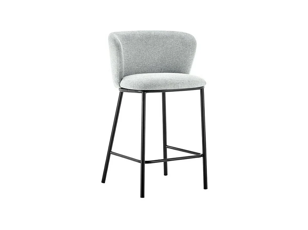 Chaise de comptoir ARTHUS – Tissu gris clair – Design moderne H88,5 cm