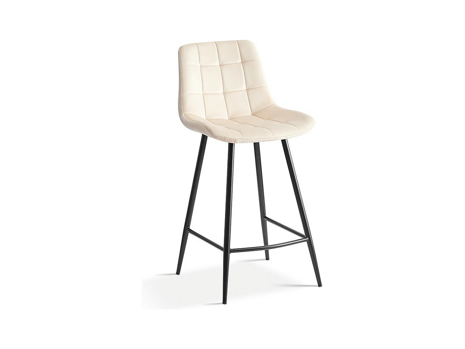 Chaise de comptoir JUTE – Velours beige – Style contemporain H95 cm