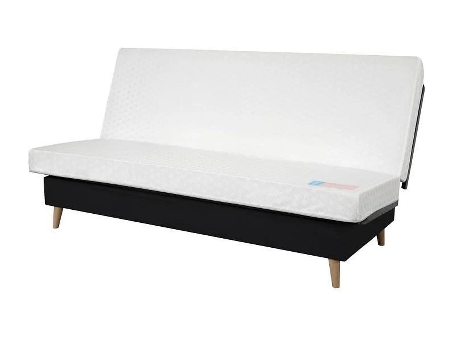 Banquette clic clac 3 places DAKOTA - Tissu gris - 189 x 94 x 100 cm - Couchage 120 x 190 cm - DUNLOPILLO