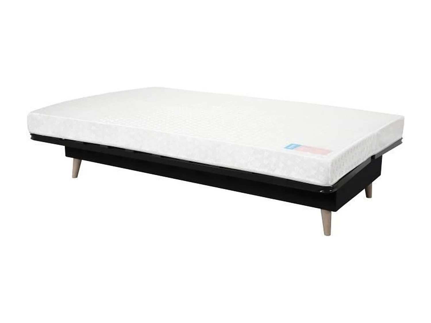 Banquette clic clac 3 places DAKOTA - Tissu gris - 189 x 94 x 100 cm - Couchage 120 x 190 cm - DUNLOPILLO