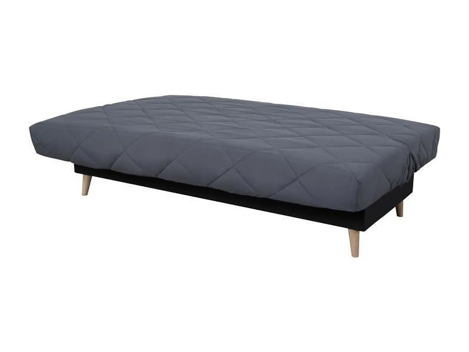Banquette clic clac 3 places DAKOTA - Tissu gris - 189 x 94 x 100 cm - Couchage 120 x 190 cm - DUNLOPILLO