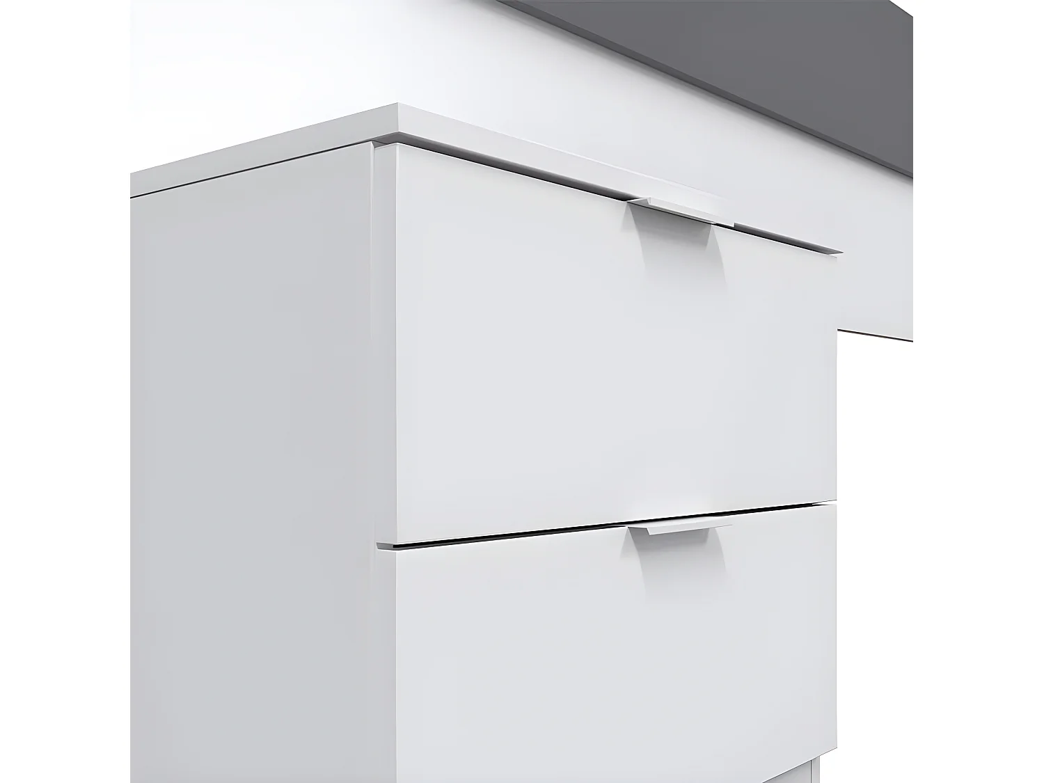 Tête de lit avec chevets Blanc et Gris - NEEN