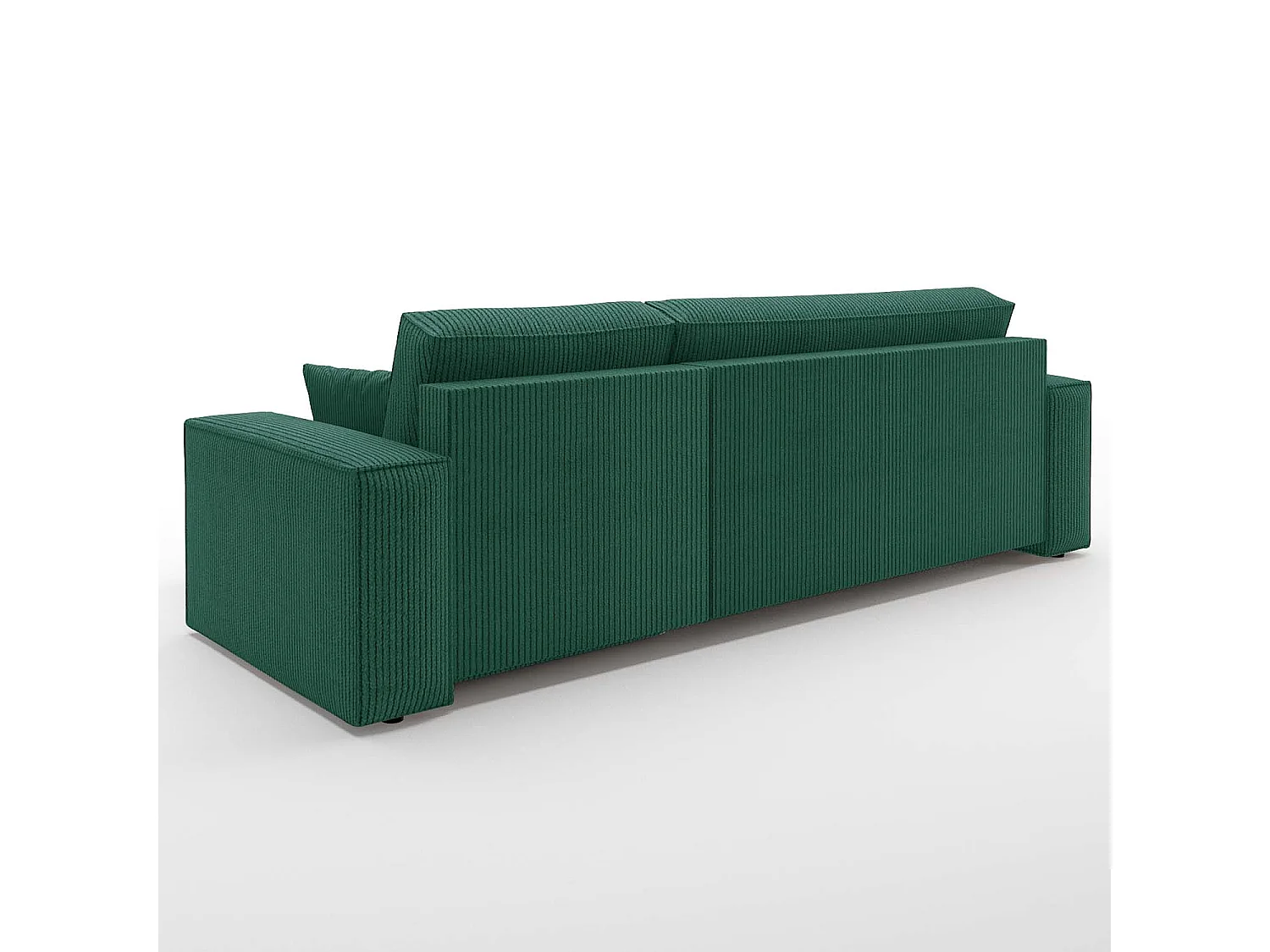 Canapé d'angle convertible réversible Lorenzo en velours côtelé Vert