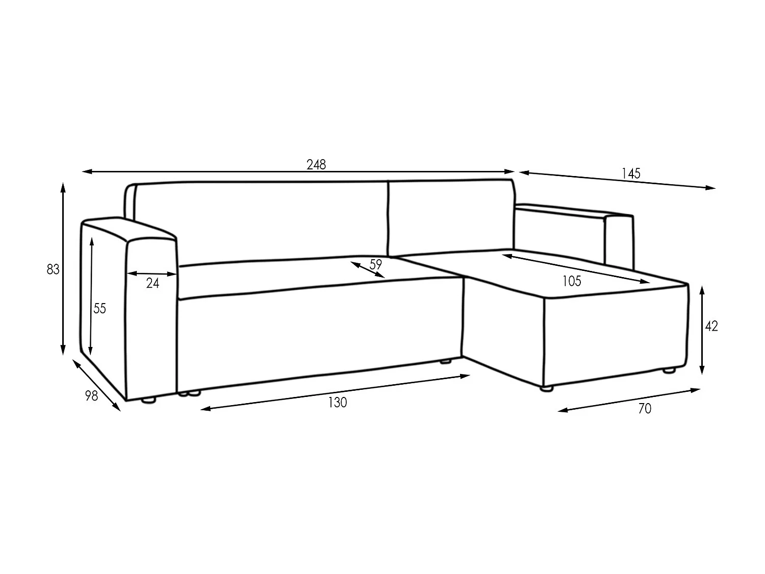 Canapé d'angle convertible réversible Lorenzo en velours côtelé Vert