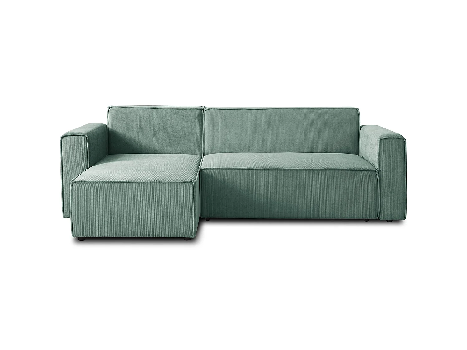 Canapé d'angle réversible convertible coulissant 4 places en velours vert