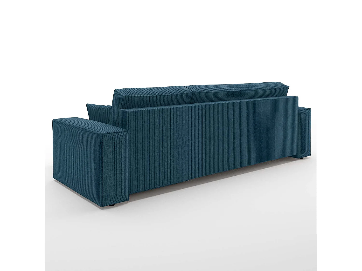 Canapé d'angle convertible réversible Lorenzo en velours côtelé Bleu