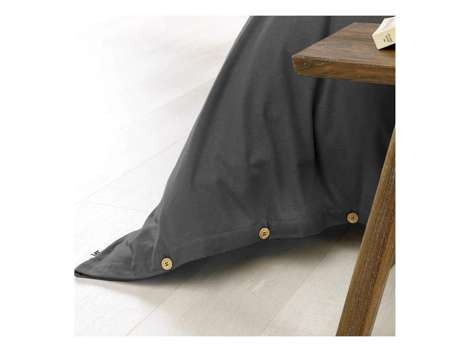 Housse de couette flanelle anthracite 200x200 cm