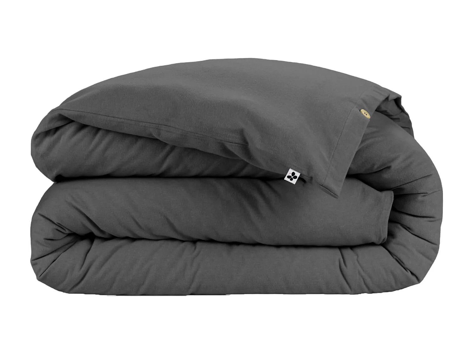 Housse de couette flanelle anthracite 260x240 cm