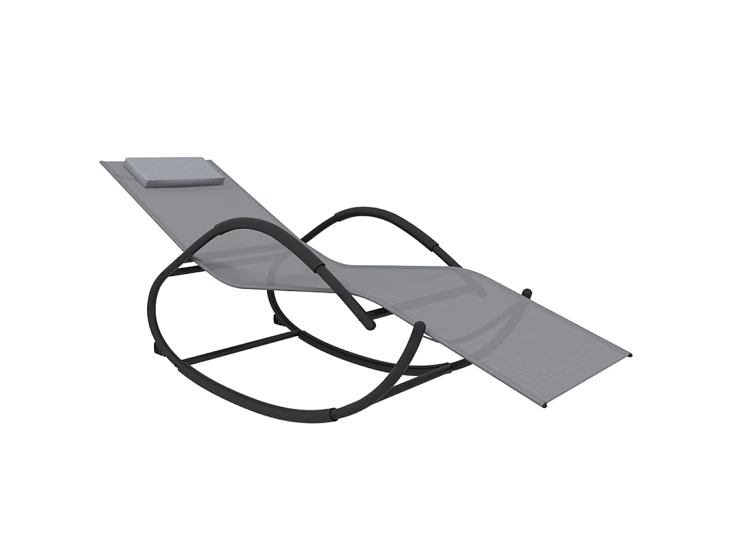 Transat chaise longue bain grise 158 x 60 x 77 cm 02_0012972