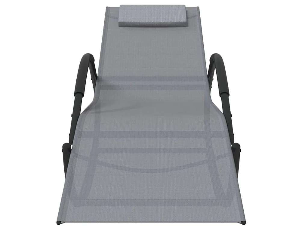 Transat chaise longue bain grise 158 x 60 x 77 cm 02_0012972