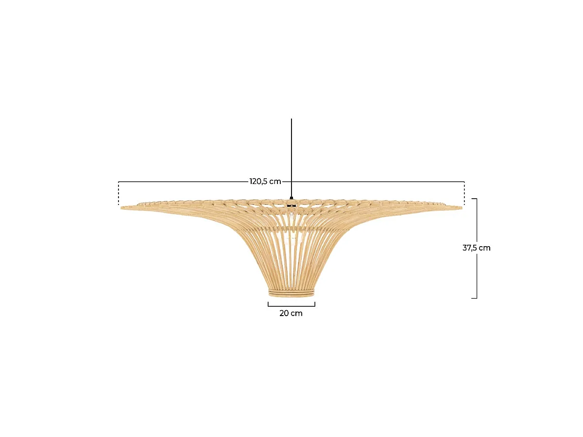Pantalla de 120,5 cm de diámetro en ratán natural - Olga