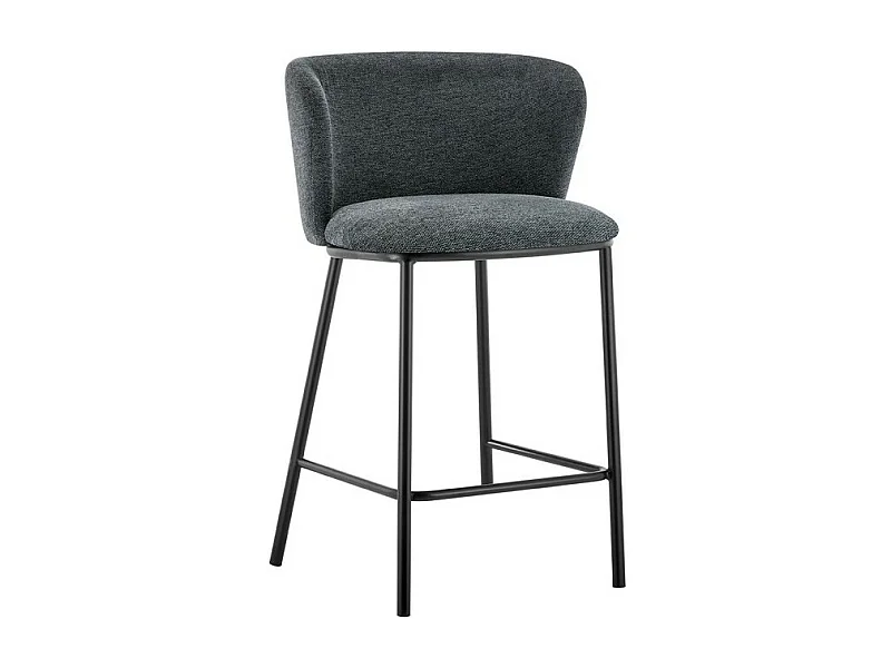Chaise de comptoir ARTHUS – Tissu gris foncé – Design moderne H88,5 cm