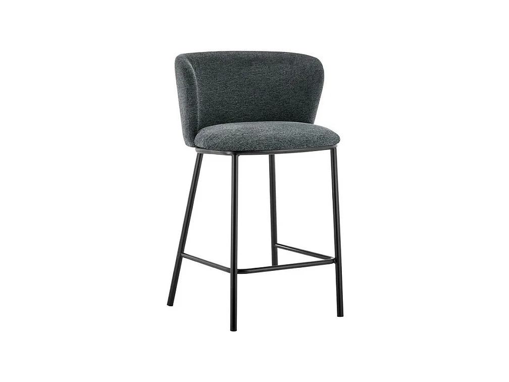 Chaise de comptoir ARTHUS – Tissu gris foncé – Design moderne H88,5 cm