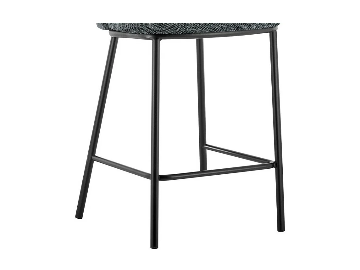 Barkruk 'Arthus' Donkergrijze Stof, afmetingen: H88.5 x B53 x D50.5 cm