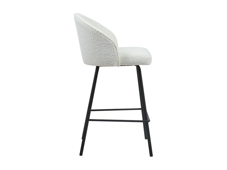 Cadeira de balcão 'Juni' Bouclé Branco, dimensões: A87 x L52 x P51 cm