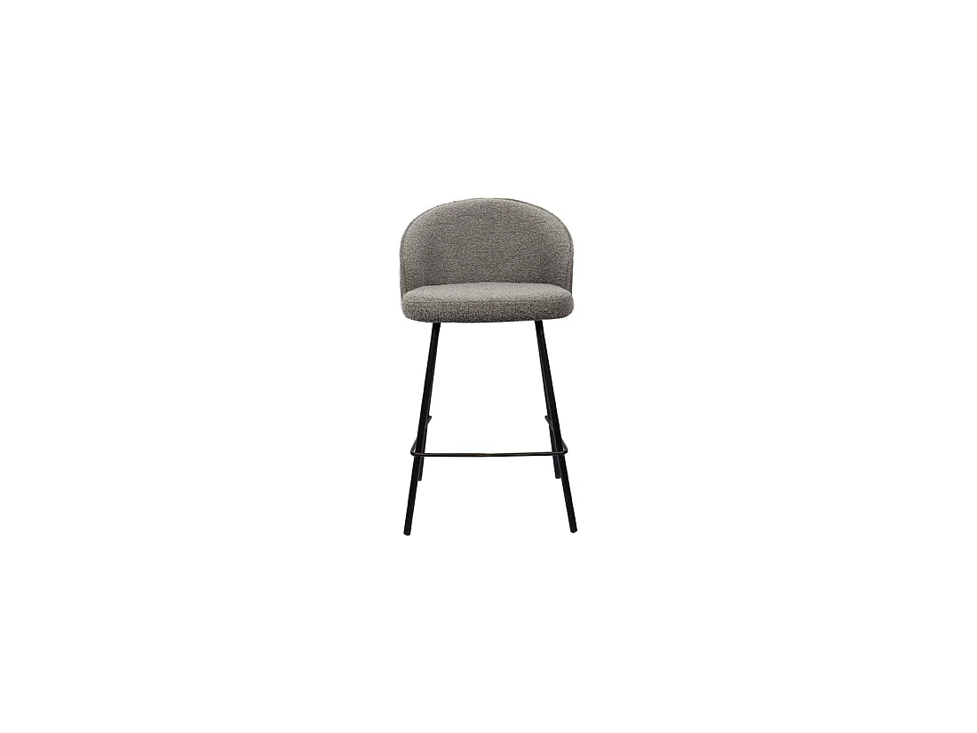 Chaise de comptoir JUNI – Bouclé gris – H87 cm design contemporain