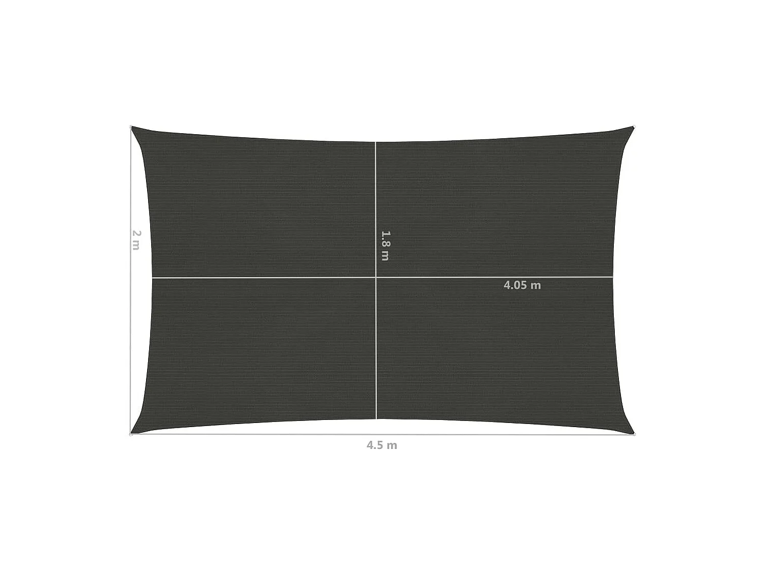 Voile toile d'ombrage parasol 450 x 200 x 200 cm 02_0008912