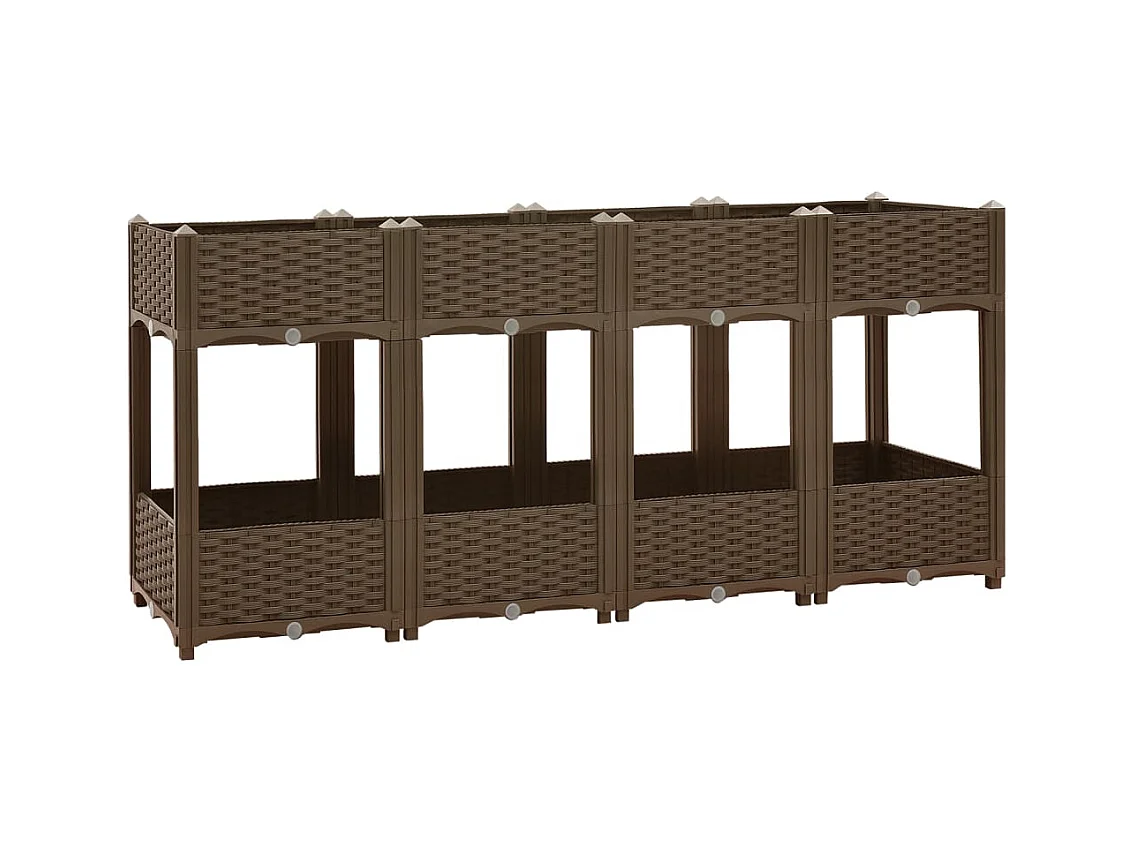 Jardinière lit surélevé plantes marron 160 x 40 x 71 cm 02_0000922